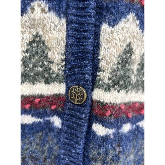 VTG Northern Reflections Womens Lg Button Up Hong Kong Sweater Vest Christmas - Picture 5 of 8